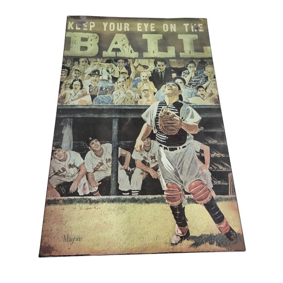 "Keep Your Eye On The Ball" Yogi Berra Baseball Tin Sign - 9''x14'' - Picture 2 of 5